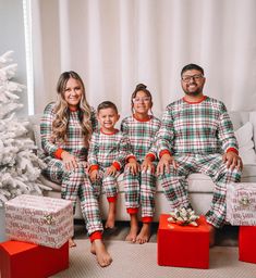 It isn't the Holidays without matching pajamas. Snag your family set before they're gone!  I T E M D E S C R I P T I O N  *  Comfy Pajamas (Price listed includes 1 pants and 1 long-sleeved ) *  Material: 95% Polyester / 5% Spandex *  Elastic Waistband  If you're looking for matching shoes, you can find them in our site! Here: https://littlemiabella.com/collections/shoes S I Z I N G  Women S: Top: Length: 23.2" | Chest: 36.2" | Sleeve Length: 22" Bottom:  Length: 41.3"| waist: 28.4" Gross Elastic Family Of 3 Christmas Pajamas, Christmas Family Dinner Outfits, Family Matching Holiday Sleepwear, Family Matching Holiday Festive Sleepwear, Christmas Pj Photoshoot Family, Family Pajamas Christmas Photo Ideas, Family Christmas Pajamas Photoshoot, Neutral Christmas Photos Family, Christmas Pajamas Photoshoot