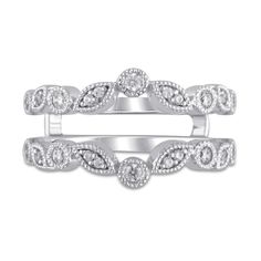 two white gold wedding bands with diamonds