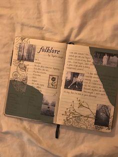 Folklore aesthetic diary where someone expresses their feelings and emotion through making it aesthetically pleasing. Music Journal, Canvas For Beginners, Bullet Journal Design Ideas, Painting Ideas On Canvas