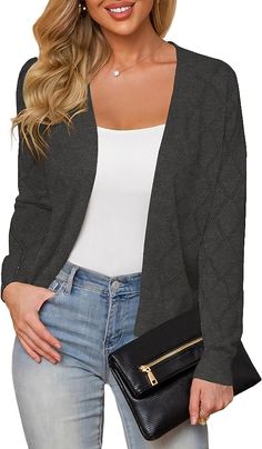 Plusashion Women's Lightweight Cardigan Open Front Long Sleeve Hollow Out Sweater (S-2X) Hollow Out Sweater, Cardigan Sweaters, Sleeveless Dresses, Open Cardigan Sweater, Short Sleeve Cardigan, Long Sweaters Cardigan, Lightweight Cardigan, Cardigan Sweaters For Women, Printed Cardigan