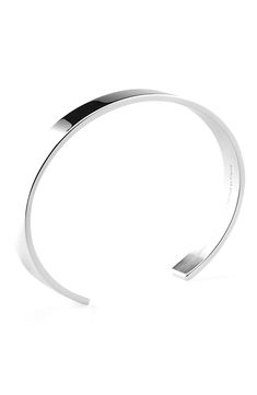 Enhance a variety of ensembles with this handsome sterling silver cuff bracelet. 1/4" width; 6 1/4" approx inner circumference (size Small) Sterling silver Made in France Modern Cuff Bangle With Polished Finish, Modern Polished Cuff Bangle, Modern Polished Sterling Silver Bracelet, Modern Cuff Bracelets With Polished Finish, Modern White Gold Cuff Bracelet With Shiny Finish, Modern White Gold Bangle With Polished Finish, Modern Silver Cuff Bracelet With Shiny Finish, Modern Sterling Silver Cuff Bracelet With Polished Finish, Modern Polished Bangle For Formal Occasions