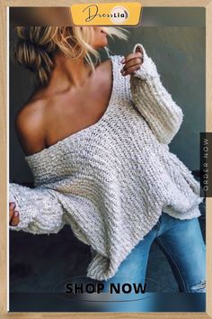 Women Knitting Sweater Fall Casual Elegant Warm White Solid V-neck Long Sleeve Knitting Sweater Cozy Womens Sweaters, White Long Sleeve Sweater, White Long Sleeves, Knitting Sweater, Casual Stylish, Plus Size Sweaters, Fall Sweaters, Knitted Sweater, Casual Fall