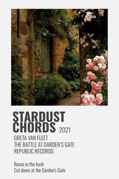 the cover of stardust chords 2012, featuring pink flowers in front of an old brick building