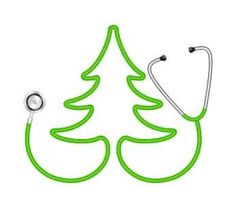 a stethoscope next to a christmas tree with a stethoscope