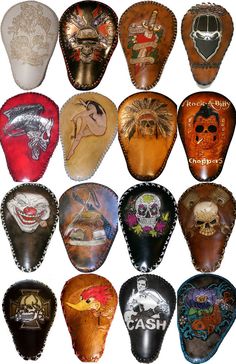 a bunch of different types of leather masks