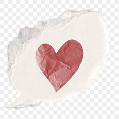 a piece of paper with a red heart on it, in the shape of a speech bubble