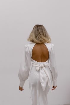 White Silk Open Back Dress With Long Sleeves, White Silk Midi Dress for Elopement, Silk Turtleneck Dress With Open Back for Civil Wedding - Etsy White Backless Dress With Tie Back For Date Night, White Tie Back Backless Dress For Date Night, Elegant Mini Dress With Back Zipper For Brunch, Fitted Mini Dress With Tie Back For Wedding, Fitted Tie-back Mini Dress For Wedding, Elegant Mini Dress With Cutout Back, Elegant White Dress With Keyhole Back, Backless Wedding Dress With Cutout Back, Backless Dresses With Cutout Back For Wedding