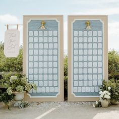 there are two doors that have been decorated with flowers