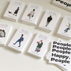 people, people, people, happy, people paperback books on a white table with black lettering