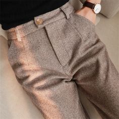 Color: Khaki, Size: M Ladies Trousers, Striped Pant, Women Trousers, Outdoor Vacation, Body Measurement, Winter Pants, Mode Casual, Trouser Pants Women, Casual Suit