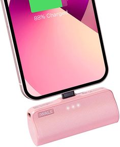 an image of a pink portable charger