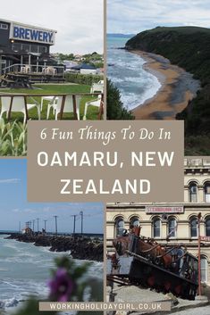 there are many different pictures with the words 6 fun things to do in oamaru, new zealand