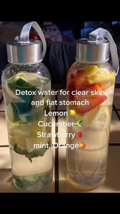 Healthy Water Recipes, Fedtforbrændende Mad, Detox Water For Clear Skin, Makanan Rendah Kalori, Healthy Water Drinks, Resep Smoothie, Easy Healthy Smoothies, Resep Diet, Makanan Diet