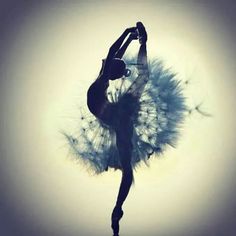 a ballerina dancing with dandelions in the air