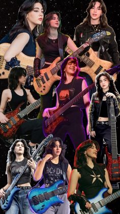 Ale The Warning Punk Girl, Bass Guitars, A Collage, Vintage Comics, Rock Bands, My Girl, Bass