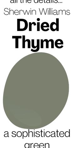 a poster with the words dried thye and an image of a green circle