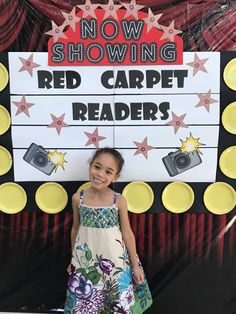 Movie Theme Literacy Night, Reader Of The Month, Movie Theme Book Fair, Red Carpet Classroom Awards, Red Carpet Classroom Theme, Reading Themes Schoolwide, Reading Celebration Ideas, Lights Camera Learn Theme, Hollywood School Theme