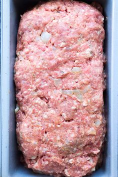 meatloaf in a baking pan ready to go into the oven