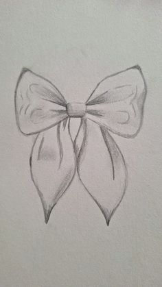 a drawing of a bow on a piece of paper