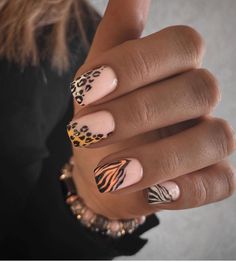 Fake Nails Long, Makeup Nails Designs, Simple Gel Nails, Her Nails, Animal Nails, Hair Done, Animal Print Nails