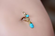 Belly Button Ring / Turquoise Belly Jewelry / Navel Ring / Body Jewelry / 14g 16g 18g / Gold Silver Rose Gold by BirchBarkDesign on Etsy Turquoise Belly Button Ring, Belly Jewelry, Navel Ring, Ring Turquoise, Cartilage Earring, Belly Button Ring, Button Ring, Navel Rings, Turquoise Rings