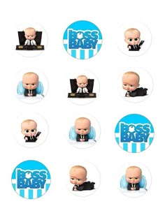 the boss baby stickers are all in different positions