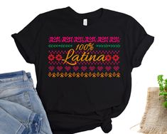 Our colorful Latin culture T-shirt (it is not embroidered), is the perfect garment to complement your wardrobe for special days and everyday life, it will definitely highlight your love for Latin culture. It is the perfect gift for mom, grandmother, sister, for the best friend, for the Mexican woman, for the Latin woman. Mom's birthday, best friend gift, Mexican gift, gift in Spanish, teacher shirt, mother's day gift, patriotic month gift, September 16, Cinco de Mayo, love for Mexico, Christmas gift, gift birthday, mother's day, Mexican women's shirt, Flores shirt. 👉 Unisex T-shirt. Bella-Canvas This classic unisex knit short sleeve t-shirt fits like a well-loved favorite. The soft cotton and quality print make users fall in love with it again and again. These t-shirts have ribbed knit co Multicolor Text Print Tops As Gift, Multicolor Text Print Top As Gift, Multicolor Text Print Top As A Gift, Multicolor Embroidered Text Crew Neck T-shirt, Multicolor Crew Neck Shirt For Gift, Embroidered Crew Neck T-shirt Gift, Casual Embroidered Graphic T-shirt As Gift, Casual Tops With Embroidered Text As Gift, Casual Tops With Embroidered Text For Gift