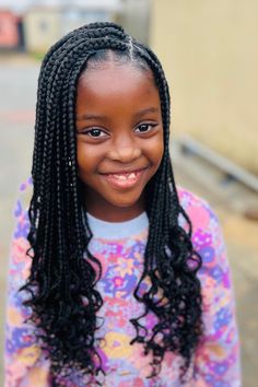 Box Braids for Kids Little Mixed Girl Braid Hairstyles Easy, Girls Box Braids Black Kids, Knotless Box Braids For Little Kids, Little Black Girls Box Braids Hairstyle, Box Braids For Girls Kids, Braids For Preteens Black, Box Braid Hairstyles For Kids, Young Black Girls Braided Hairstyles, Box Braids For Kids Black