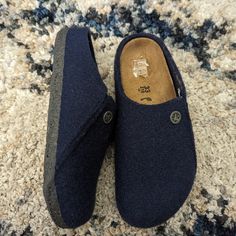 Brand: Birkenstock Size: Size 32 & 33 Color: Navy Blue Style : Clog Slippers Comments: New W// Out Box Made In Germany Casual Closed Toe Outdoor Slippers, Casual Round Toe Outdoor Slippers, Casual Non-slip Closed Toe Slippers, Casual Indoor Slippers With Soft Sole, Casual Slip-on Slippers With Soft Sole, Casual Closed Toe Slippers, Casual Slip-on Clogs With Soft Sole, Casual Closed Toe Slippers With Soft Sole, Casual Winter Slippers With Soft Sole