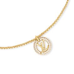 LOUIS VUITTON® - Louise By Night Necklace - Golden Night Luxe, Louis Vuitton Necklace, Night Necklace, Louis Vuitton Official, Delicate Chain, To The End, Gold Material, Crystal Rhinestone, Women Collection