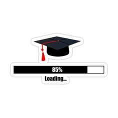 a graduation cap with the words 65 % loading on it