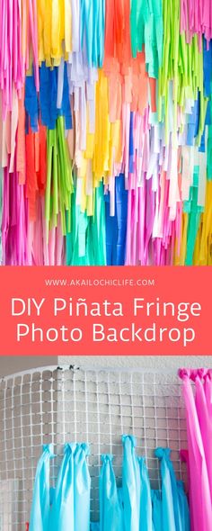 the diy pinata fringe photo backdrop is easy to make