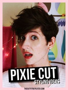 Ideas for Styling a Pixie Cut w/ No Sides | Video Tutorial | The Outfit Repeater Styling A Pixie, Outfit Repeater, Pixie Cut Styles, Long Pixie Cuts, Cute Short Haircuts, Medium Bob Hairstyles, Best Pixie Cuts, Simple Ideas, The Outfit