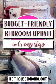 budget-friendly bedroom update in 6 easy steps Bedroom Inspirations Low Budget, Cheap Ways To Elevate Your Home, Make Small Bedroom Look Larger, Making A Small Bedroom Look Larger, Budget-friendly Bedroom Ideas, Cheap Bedroom Makeover, Small Room Diy