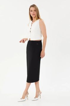 Stylish and Comfortable Women's Midi Pencil Skirt for Work and Beyond Elevate your work wardrobe with our G-Line Midi Pencil Skirt. This slim-fit skirt with a figure-hugging cut is perfect for stylish women who want to look and feel their best. The Pencil skirt adds a touch of elegance and makes it easy to move around. The simple and classic design makes it versatile and easy to pair with a blouse or a plain tank top. Available in sizes 8-18, this pencil skirt is perfect for work, business, offi Versatile Workwear Pencil Skirt, Versatile Pencil Skirt For Work, Elastane Mini Pencil Skirt For Work, Versatile High Waist Skirt For Work, Mini Elastane Pencil Skirt For Workwear, Versatile High-waist Workwear Skirt, Mini Elastane Pencil Skirt For Work, Workwear Midi Pencil Skirt, Versatile Workwear Skirt