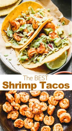 the best shrimp tacos with avocado and cilantro