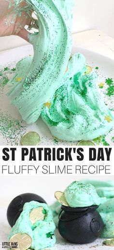 this st patrick's day fluffy slime recipe is perfect for st patrick's day