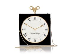 Time Piece Mantel Clock, Arm Candy, Clutch Handbag, Embossed Leather, High Heel Shoes