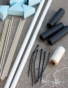 the supplies needed to make this diy marshmallow craft are laid out on the ground