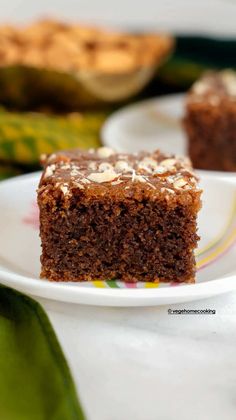 a piece of chocolate cake on a plate