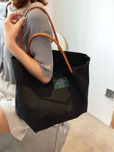 Bag For Love - Letter Patch Tote Bag - Women Tote Bags Product Description Style Fashionable Color Black Quantity 1 piece Strap Type Double Handle Pattern Type Letter Bag Size Large Type Shoulder Tote Bag Material Canvas Composition 100% Cotton Size Chart INCH CM Size Bag Width Bag Height Bag Length one-size 6.7 11 18.1 Size Bag Width Bag Height Bag Length one-size 17 28 46 Similar Products h2 { text-align: center; } .red-box { width: 100%; display: flex; flex-direction: row; flex-wrap: wrap; ju Large Capacity Canvas Tote Bag For Daily Use, Daily Life Canvas Shoulder Bag With Letter Print, Black Canvas Shoulder Bag For Daily Life, Casual Black Bags For Daily Life, Black Large Capacity Canvas Bag For Daily Use, Large Capacity Black Canvas Bag For Daily Use, Large Capacity Black Canvas Bag For Everyday Use, Large Capacity Tote Bag For Daily Life, Large Capacity Tote Bag For Daily Use