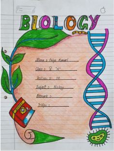 a paper with the words biology written on it