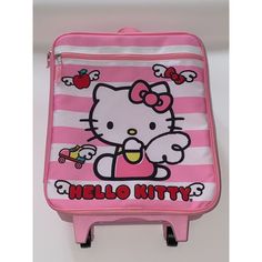 Hello Kitty Pink & White Kids Rolling Suitcase Travel Luggage New With Tags Rectangular White Cases For School, Pink Rectangular School Luggage, Hello Kitty Book, Girls Roller Skates, Kitty Backpack, Hello Kitty Blanket, Suitcase Travel, Hello Kitty Coloring, Simple Tote