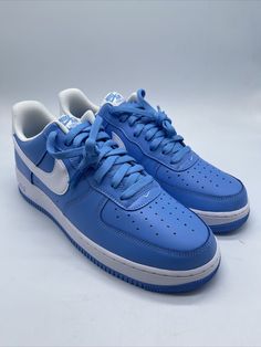 Nike Air Force 1 '07 University Blue White 2021 DC2911-400 Size 14. Light Blue Nike Air Force 1 Low-top For Sports, Blue Nike Air Force 1 Casual Sports Shoes, Casual Blue Nike Air Force 1, Blue Nike Air Force 1 Sneakers With Branded Insole, Nike Air Force 1 Blue For Sports, Nike Air Force 1 Blue Sports Shoes, Nike Air Force Men, University Style, Athletic Shoes Nike