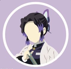 an anime character with purple hair holding a knife and wearing a white shirt, standing in a circle