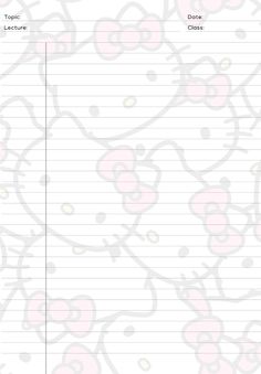 the hello kitty lined paper is shown