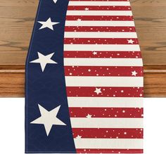 an american flag table runner with stars on it