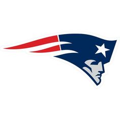 the new england football team's logo is shown in red, white and blue