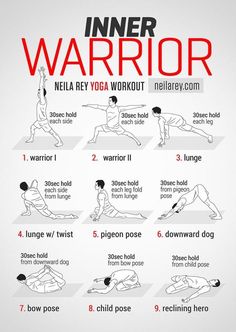 a poster showing how to do an inner warrior yoga pose with instructions for beginners