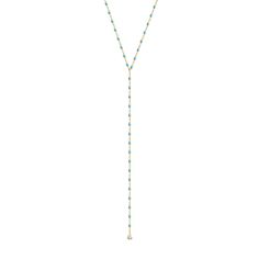 Gigi Clozeau - Mini Gigi Y Party Turquoise necklace, Yellow Gold, 19.7 Dancing Diamond, Necklace Rose Gold, Party Necklace, Necklace Diamond, Sparkling Diamond, Turquoise Green, Green Necklace, Rose Gold Necklace, Sparkle Diamonds